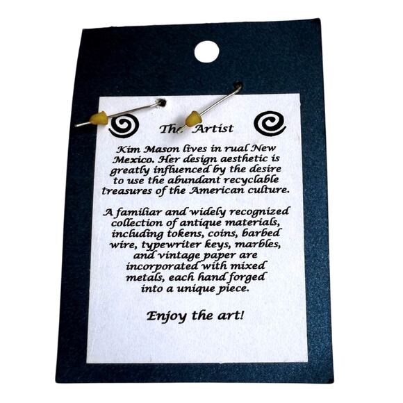 NEW Kim Mason GARTER BELT EARRINGS Silver Blue Lapis Gemstone Bead Dangle Drop - Picture 4 of 6